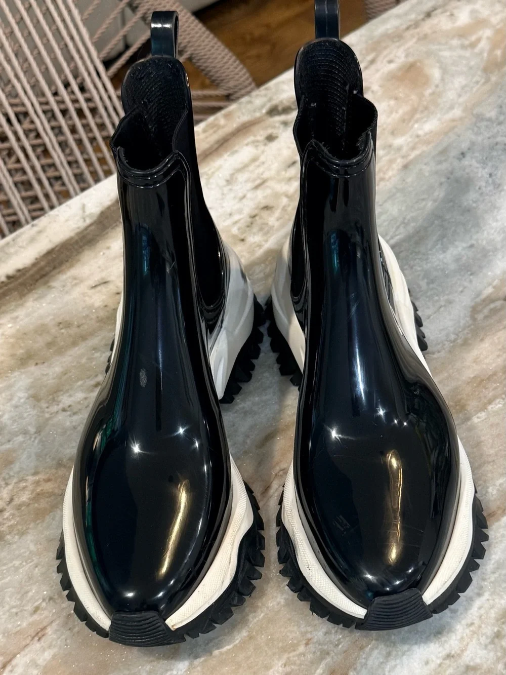 Women’s LEMON JELLY Jayden black vegan ankle rain boots- Size 41